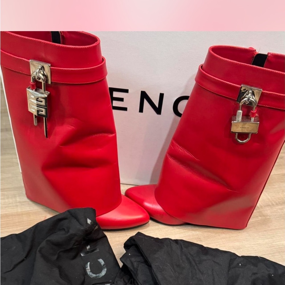 Givenchy Red Heeled Boots